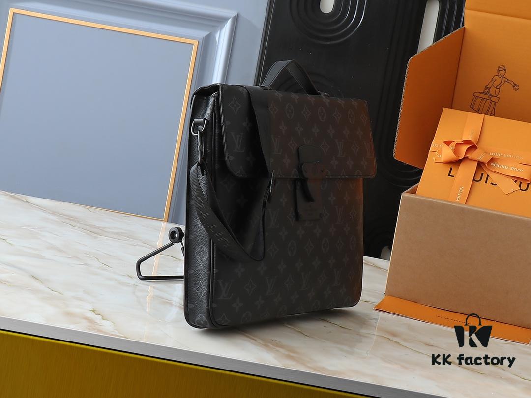 Upgraded Original Version [M20835 Embossed Black Flower Vintage Flower] S-Lock Briefcase in Taurillon Monogram Leather