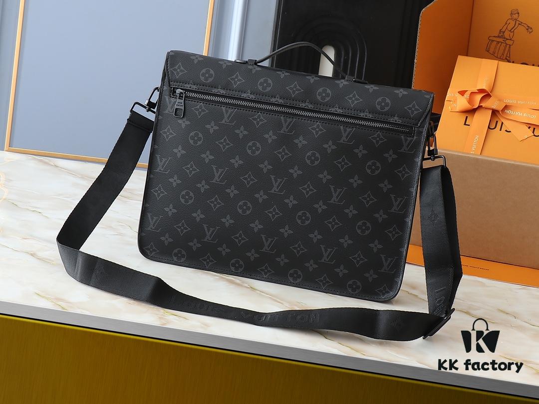 Upgraded Original Version [M20835 Embossed Black Flower Vintage Flower] S-Lock Briefcase in Taurillon Monogram Leather