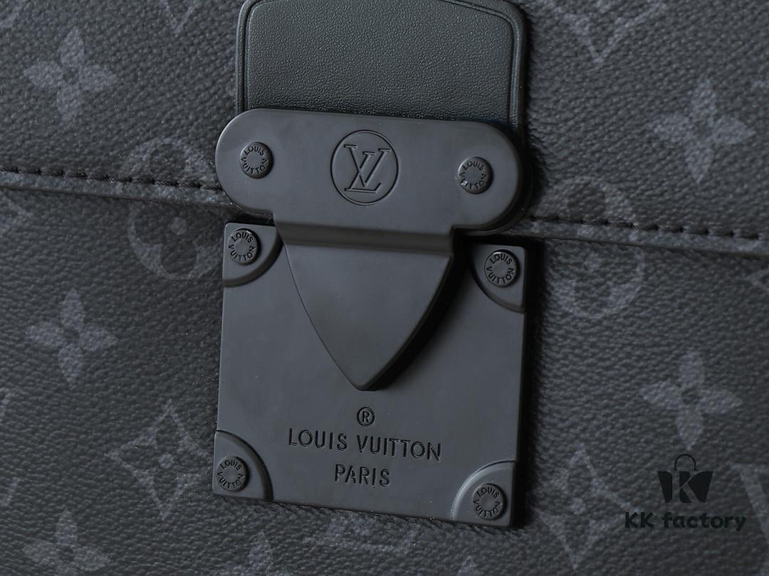 Upgraded Original Version [M20835 Embossed Black Flower Vintage Flower] S-Lock Briefcase in Taurillon Monogram Leather