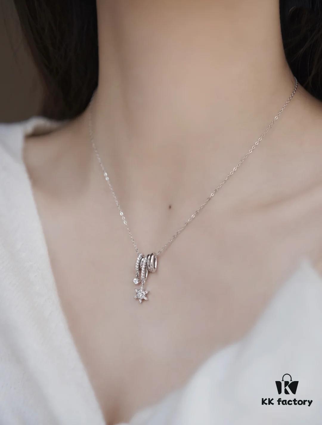 New Arrival He Fang Snowflake Crystal Necklace / Earrings | Pure Silver High-End Original Quality