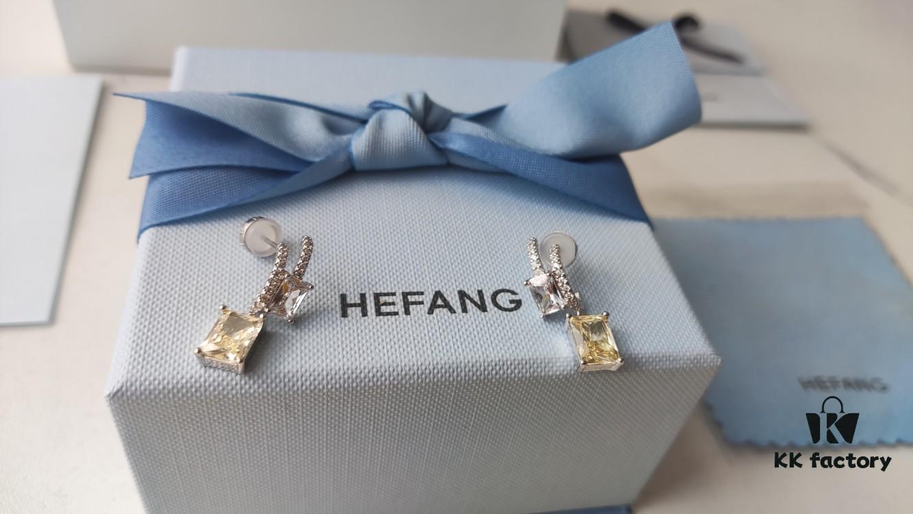 HEFANG Jewelry Gilded Sugar Cube Earrings