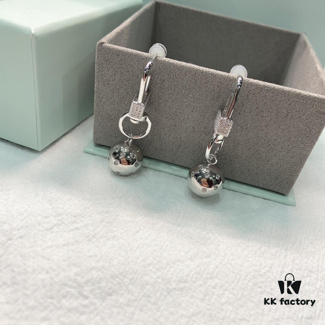 He Fang Bobo Hanging Hook Earrings, Women's Ins Minimalist Style Creative Collaborative Drop Earrings