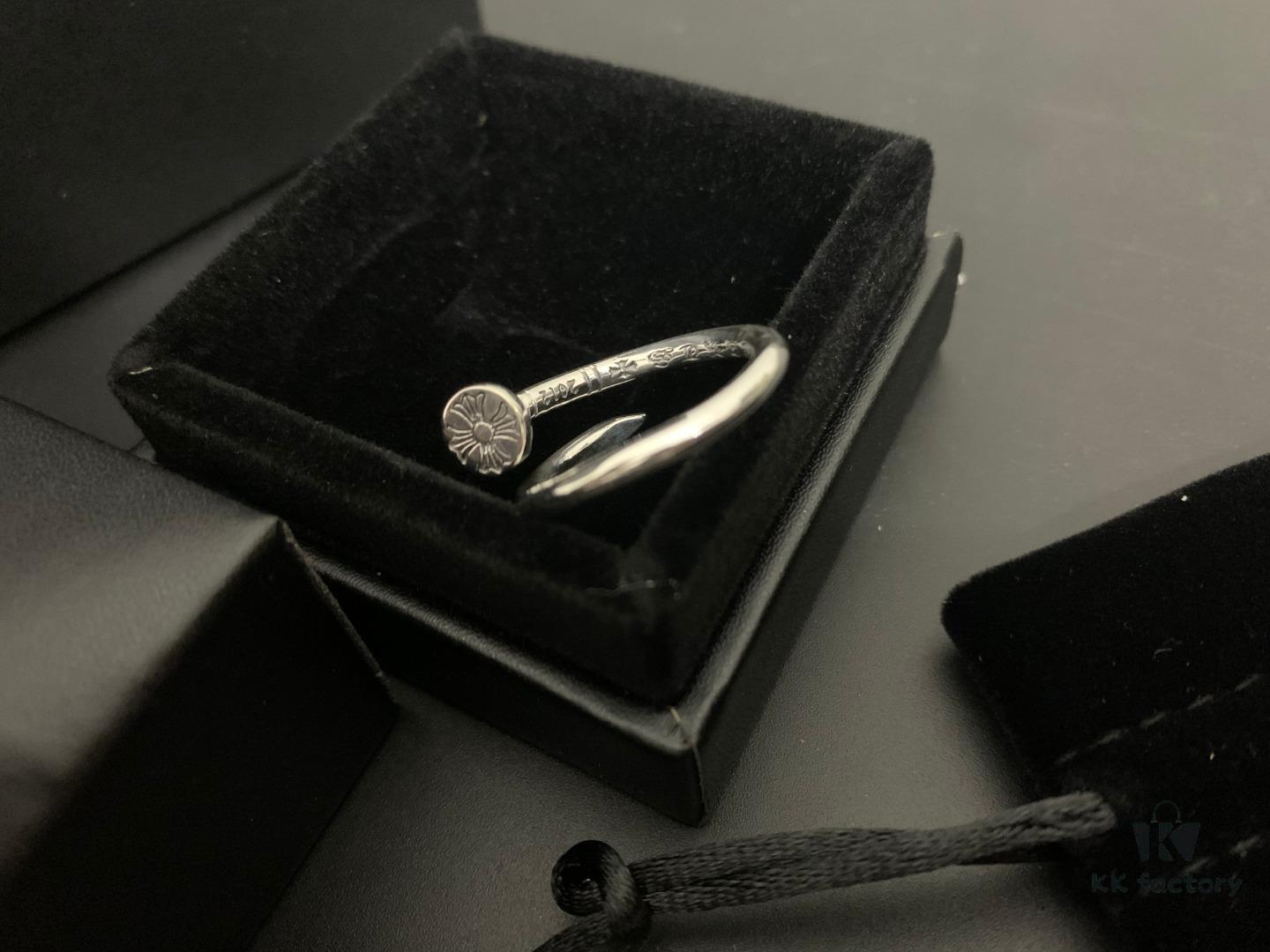 Chrome Hearts Cross Flower Nail Open Ring