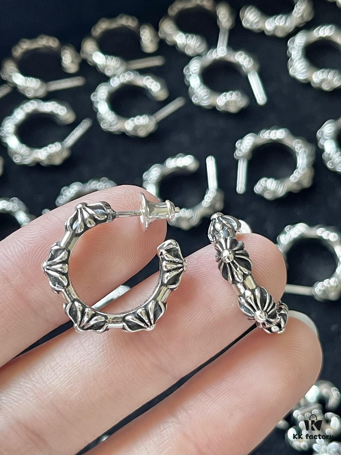 Chrome Hearts Cross Hoop Earrings