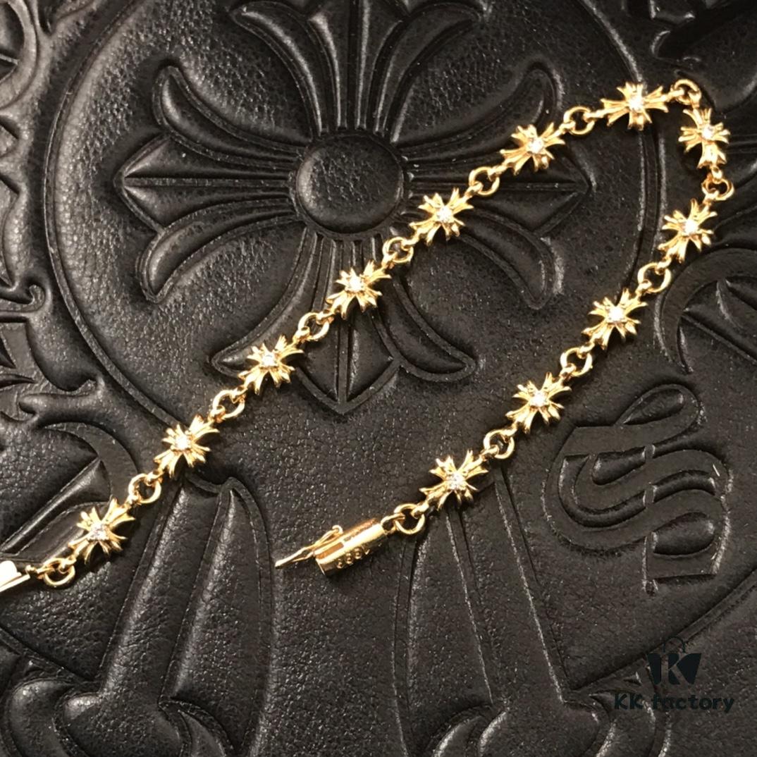 High-Version Chrome Hearts 22K Diamond-Inlaid Cross Bracelet