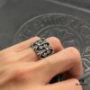 CHROME HEARTS High-End Crooked Cross Diamond-Inlaid Ring