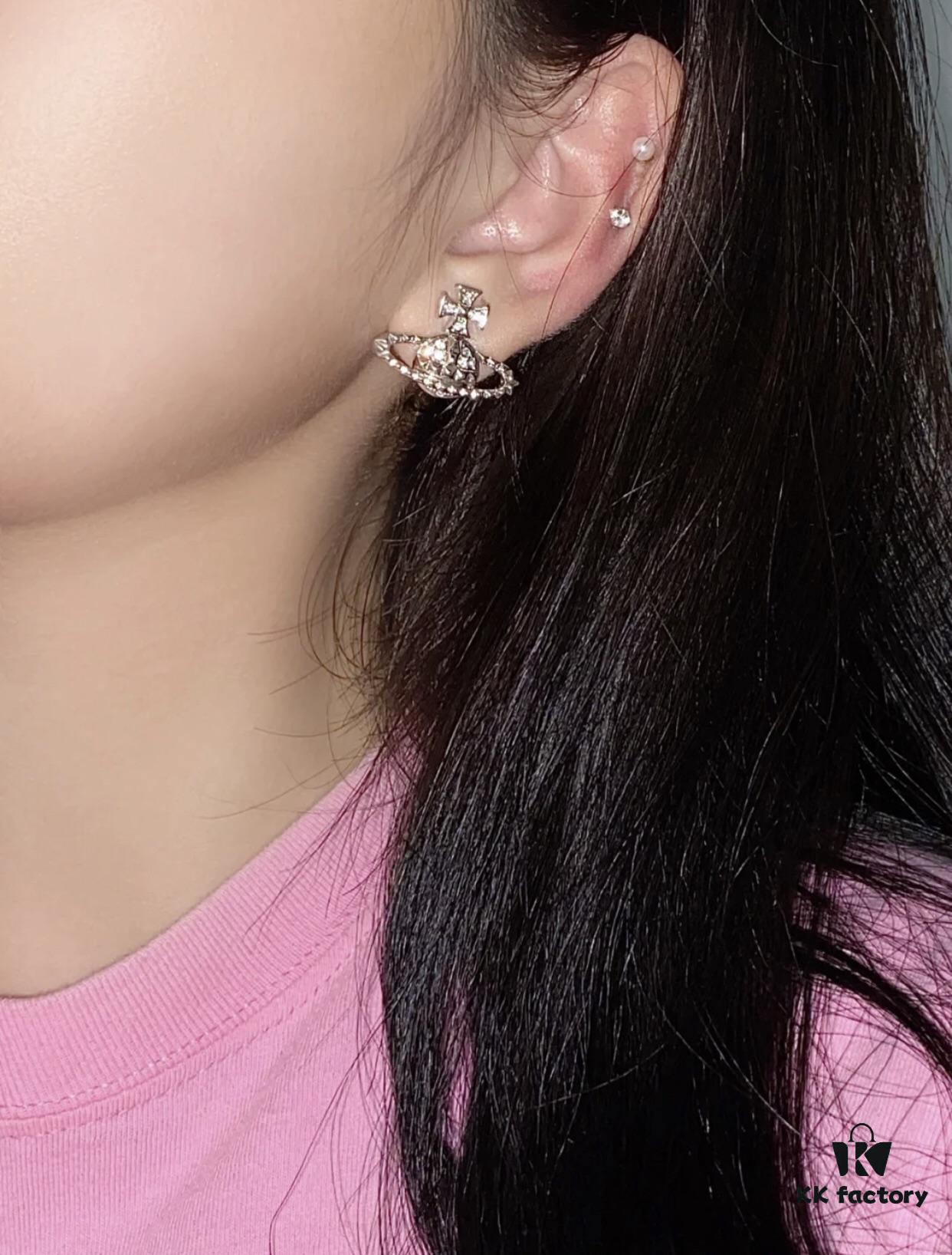 Vivian New Saturn Stud Earrings