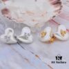 Vivienne Westwood Large Resin Heart Earrings - Gold