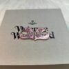 Vivienne Westwood Logo Gear Enamel Earrings - Rose Gold Pink