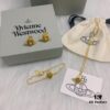 Vivienne Westwood Love Zircon Necklace, Bracelet, and Stud Earrings Set