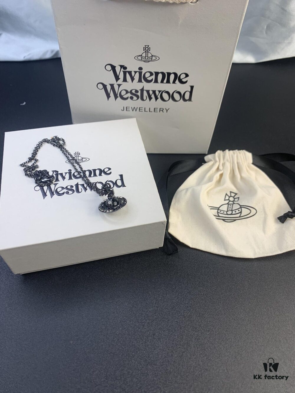 Vivienne Westwood Saturn Gradient Orbit Necklace, High-End and Luxurious