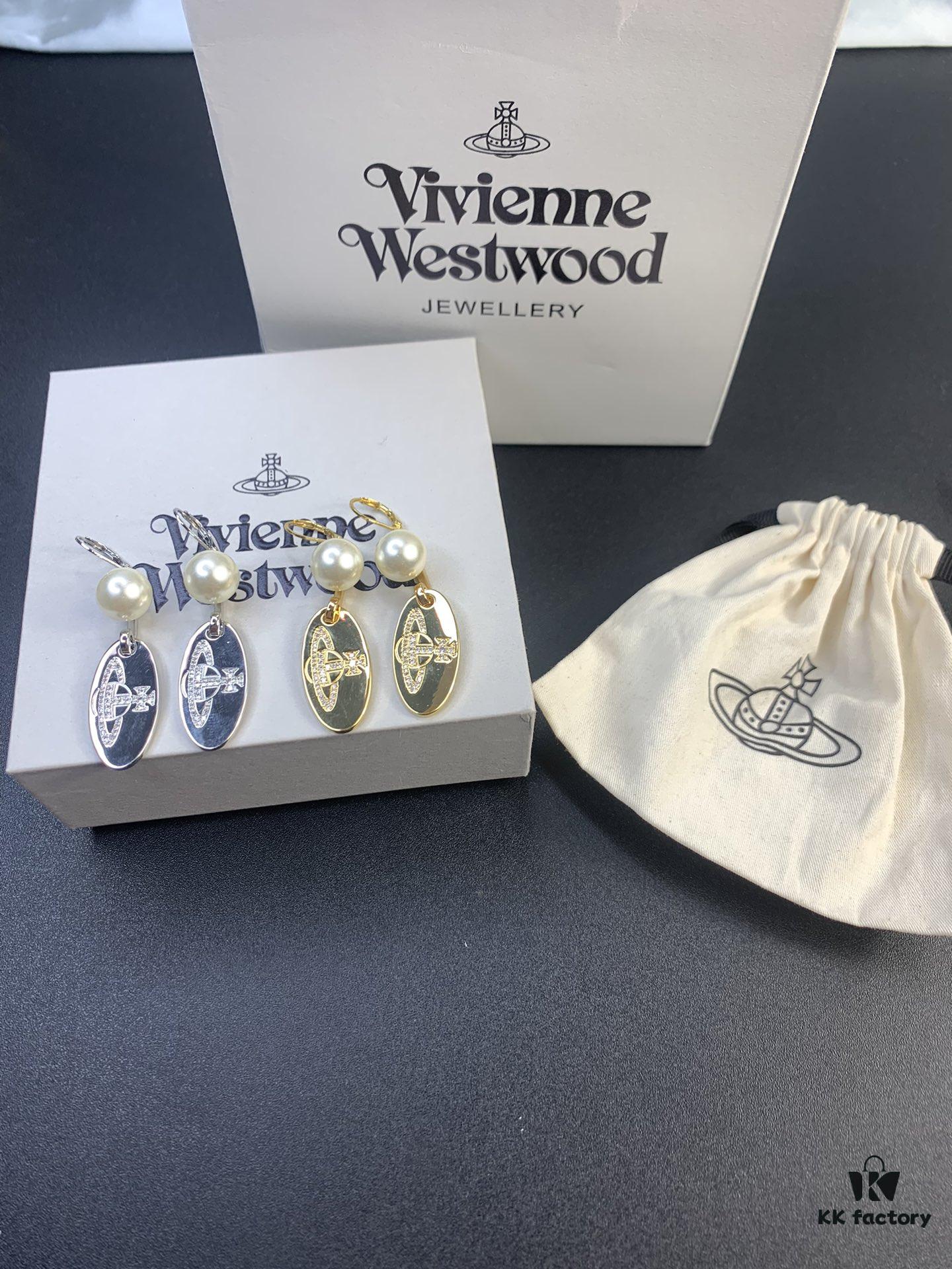 New Arrival Today: Vivienne Westwood-inspired Zircon Oval Pendant Mixed-style Earrings