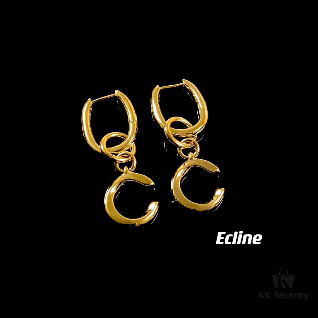 Celine Letter Earrings, ZP-Consistent Material! 26 Letters, Authentic Craftsmanship, Thick Gold Plating!