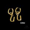 Celine Letter Earrings, Consistent ZP Material! 26 Letters, Authentic Craftsmanship, Thick Gold Plating!