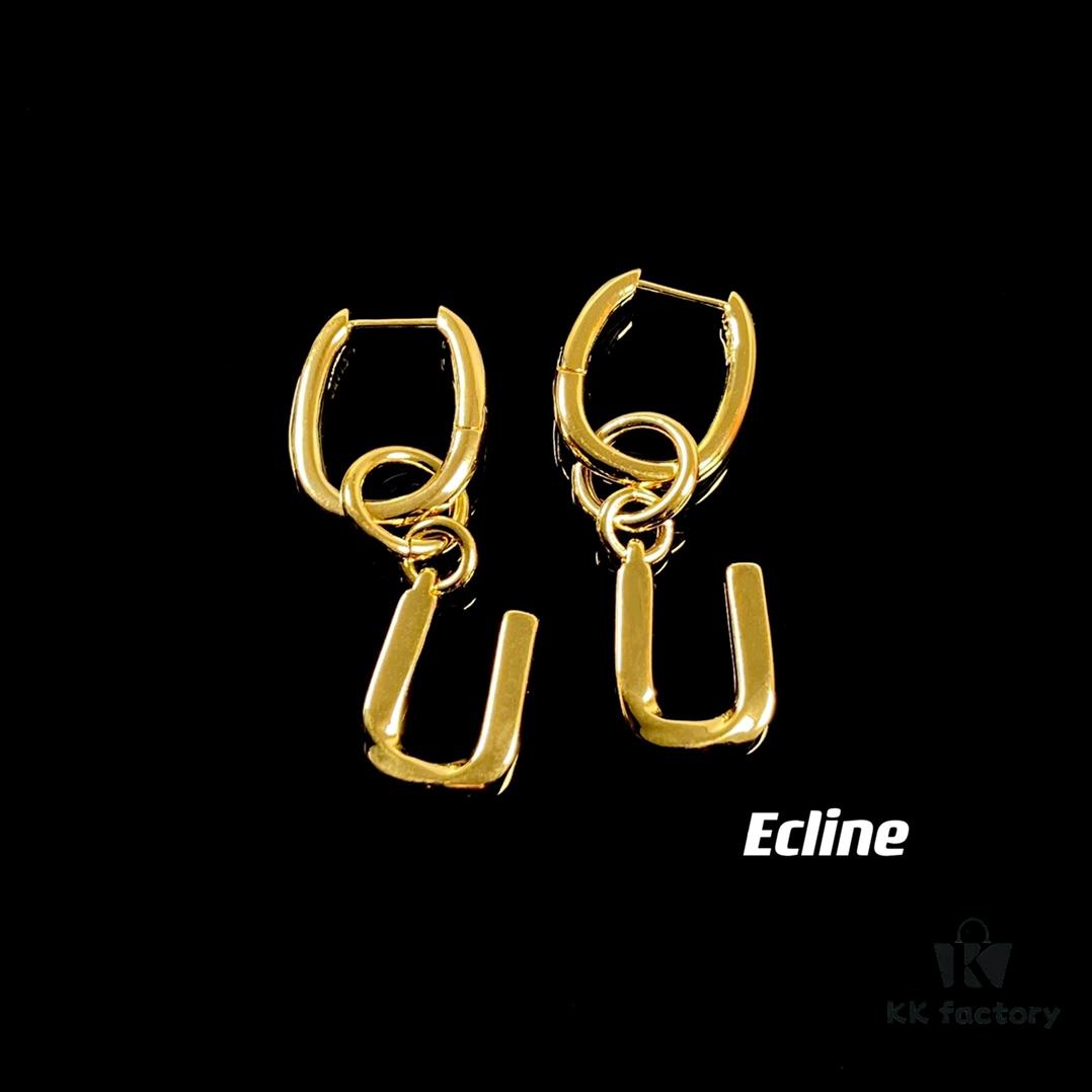 Celine Letter Earrings, Consistent ZP Material! 26 Letters, Authentic Craftsmanship, Thick Gold Plating!