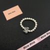 Miumiu Elegant Heart Pearl Bracelet, Luxury Minimalist Design with Vintage Charm