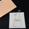 Miu Miu New Silver Full Diamond Letter Necklace