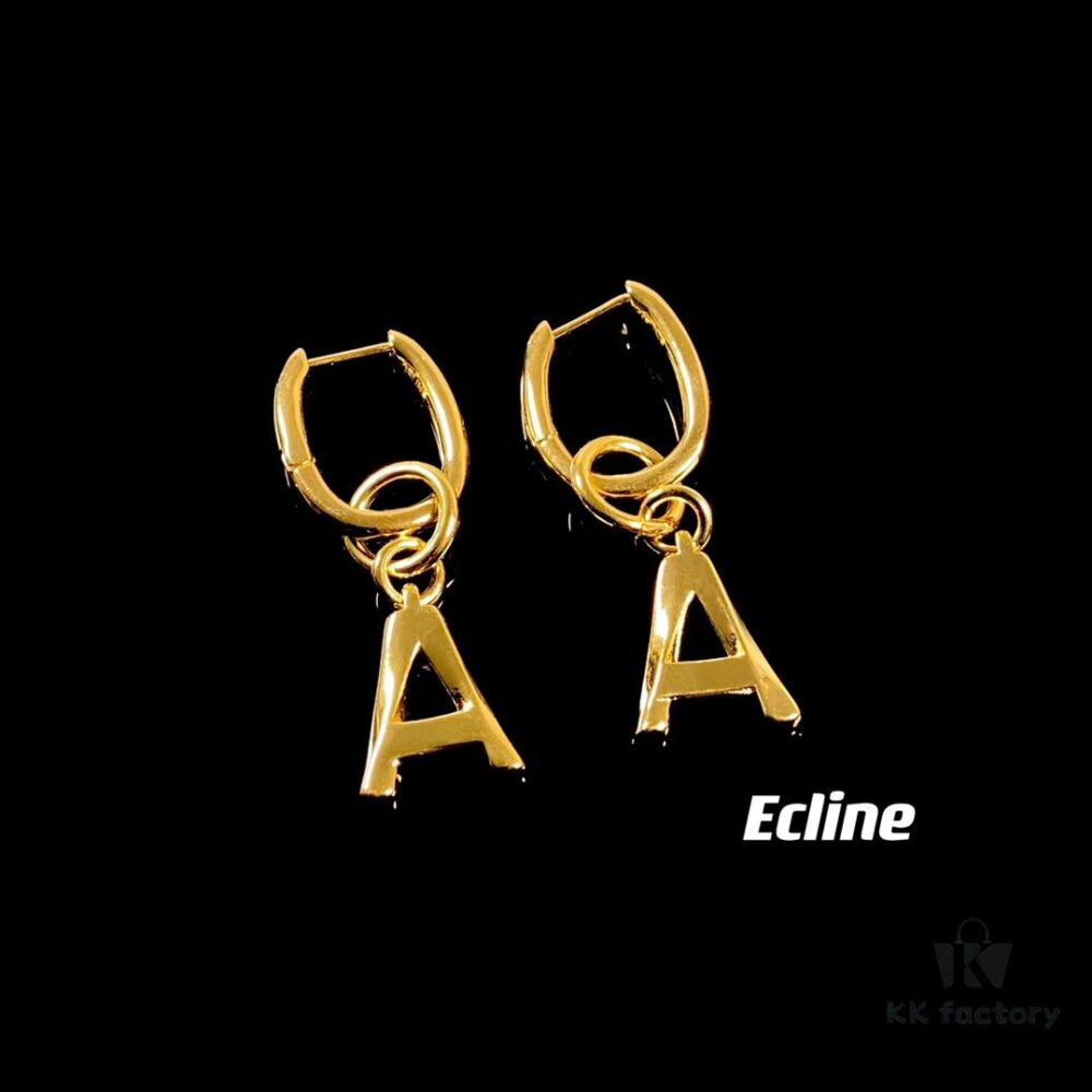 Celine Letter Earrings, ZP-Consistent Material! 26 Letters, Authentic Craftsmanship, Thick Gold Plating!
