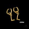 Celine Letter Earrings, ZP-Consistent Material! 26 Letters, Authentic Craftsmanship, Thick Gold Plating!