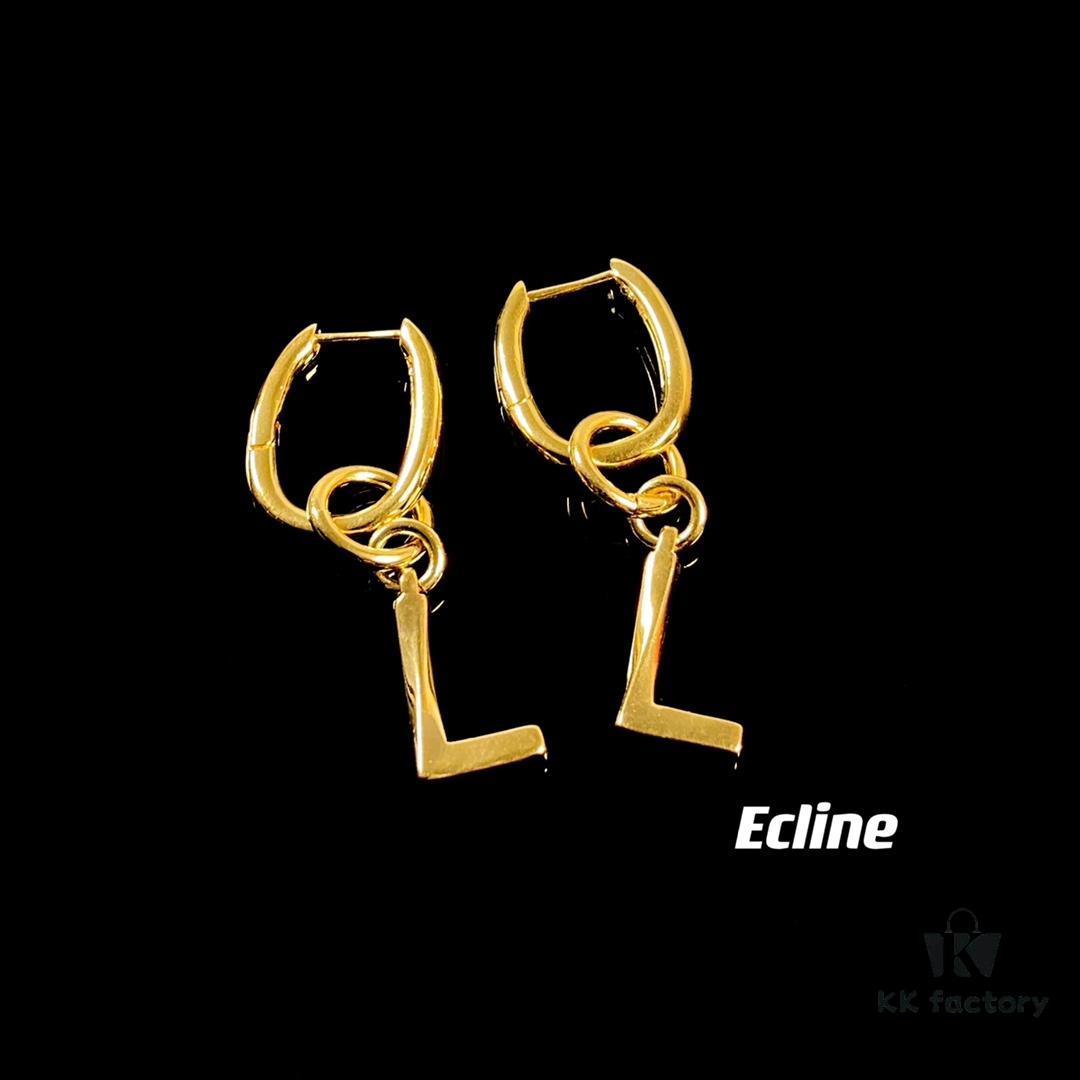 Celine Letter Earrings, ZP-Consistent Material! 26 Letters, Authentic Craftsmanship, Thick Gold Plating!