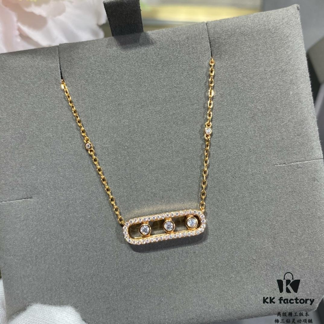 Messika Move Classic Diamond Necklace with Three Sliding Diamonds