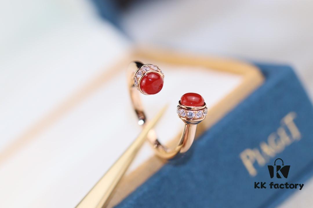 Poissession Series ZP Ring, V-Gold with Natural Malachite, Red Agate, and Turquoise