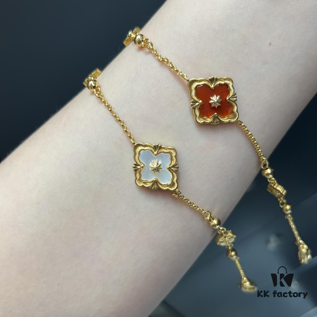 Buccellati! Ready to Ship! Reversible Double-Sided Wearable Single Flower Necklace / Bracelet, Even More Beautiful in Real Life – Can't Capture Its Beauty in Photos