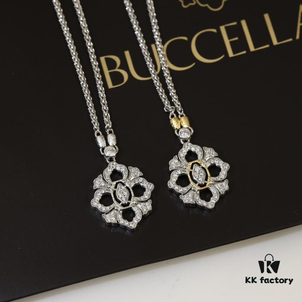 Buccellati Italian Luxury Jewelry Vintage Royal Style Diamond-Cut Clover Double-Sided Necklace V Gold Material 18K Thick Gold Plating Original Chain End Original Clasp High Quality