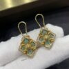 Buccellati Opera Grande Series Large Amazonite Earrings, Four-Leaf Clover Design with Renaissance Court Style
