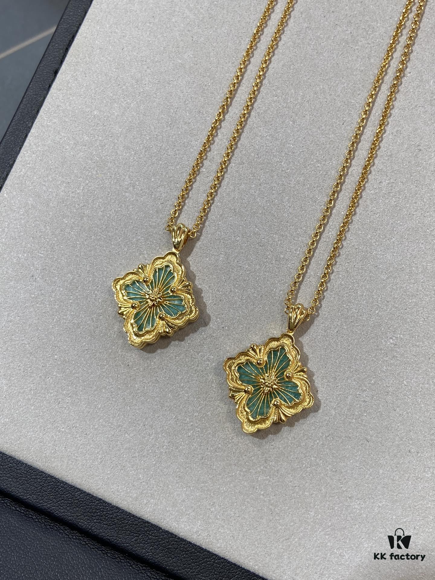 Handcrafted Gold Wire Inlaid with Tianhe Stone and Enamel, V-Gold Plated 22K Gold Hollow Design