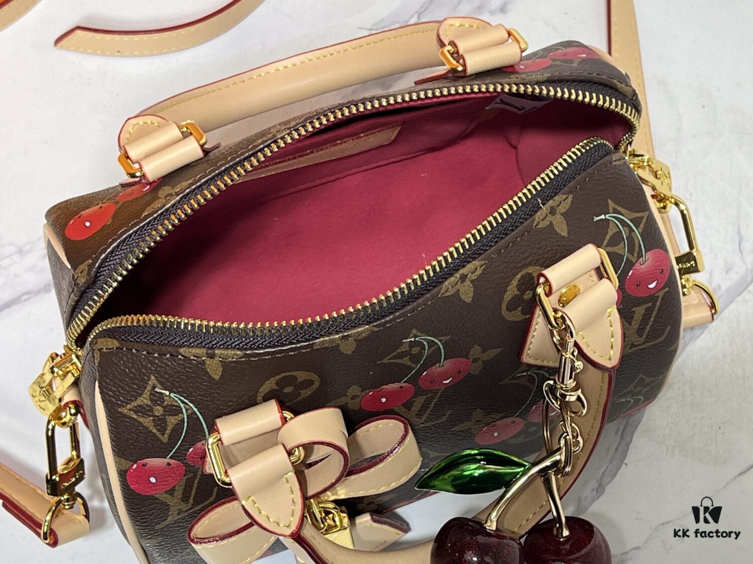 Upgraded Original Cherry 🍒 M13094 M46234 M46222 Speedy Bandoulière 20 Handbag