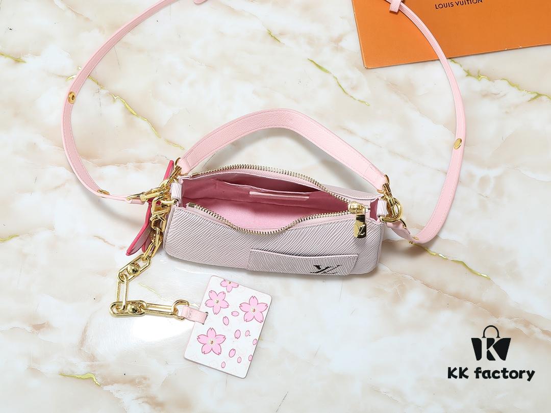 Upgraded Original M13101 Marellini Handbag in Epi Grained Leather with Shining Hardware