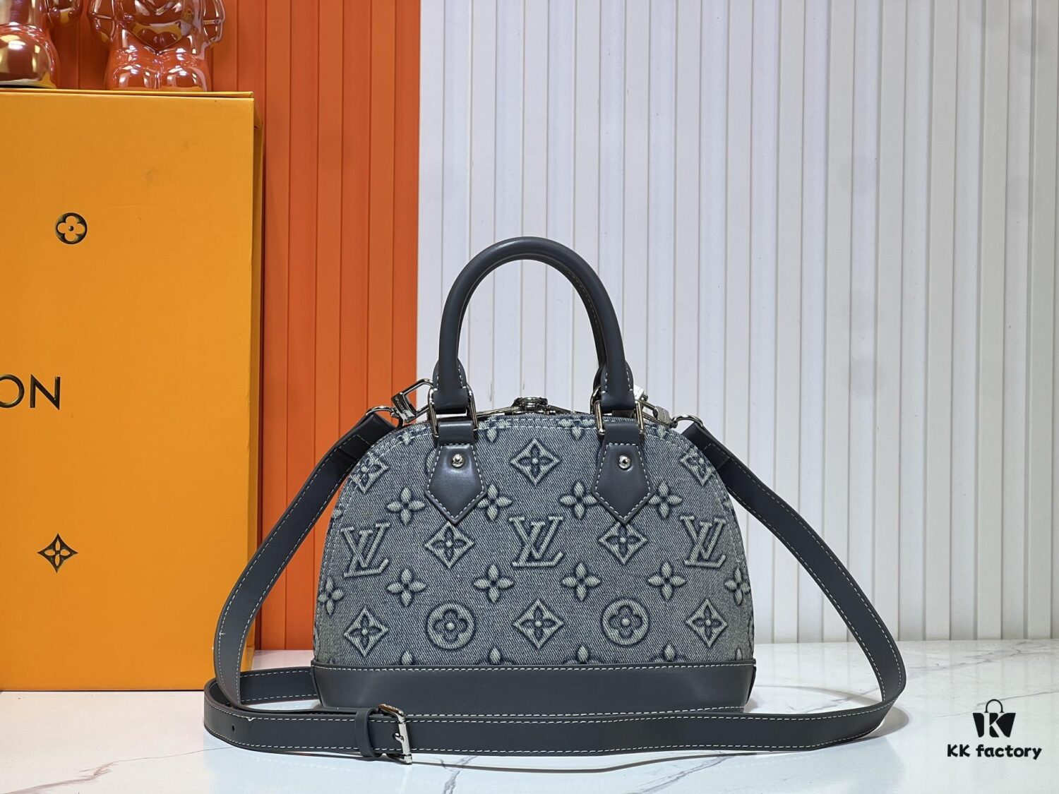 Upgraded Embossed Denim M53152 This Charming Alma BB Handbag Originates from Louis Vuitton's Classic 1934 Design