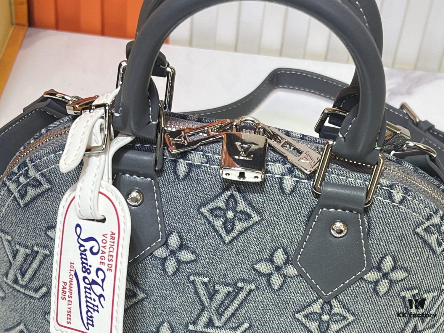 Upgraded Embossed Denim M53152 This Charming Alma BB Handbag Originates from Louis Vuitton's Classic 1934 Design