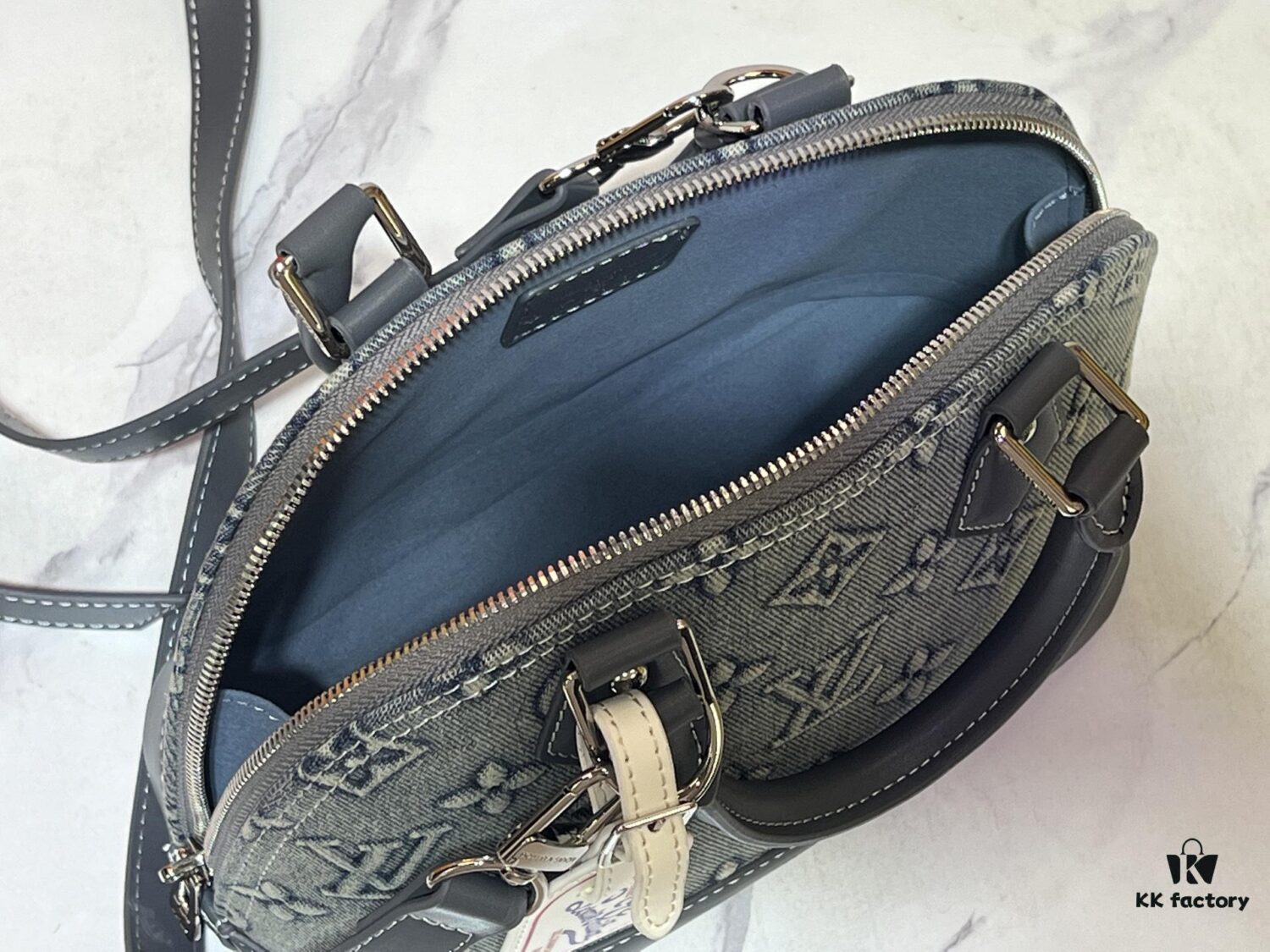 Upgraded Embossed Denim M53152 This Charming Alma BB Handbag Originates from Louis Vuitton's Classic 1934 Design