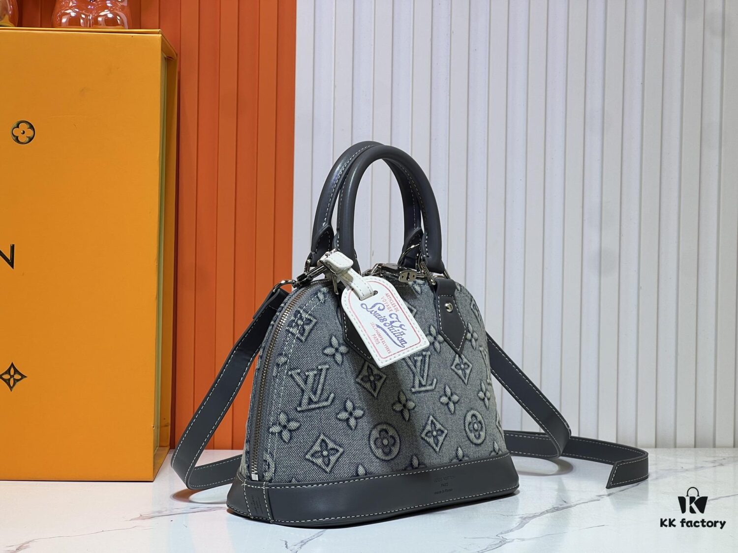 Upgraded Embossed Denim M53152 This Charming Alma BB Handbag Originates from Louis Vuitton's Classic 1934 Design
