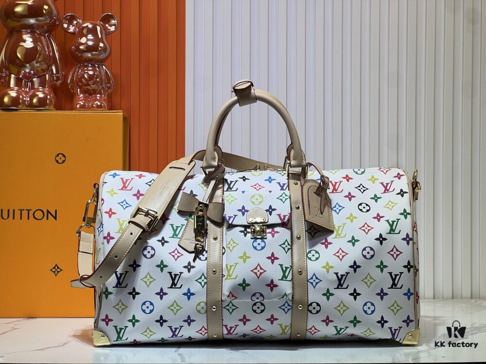 M13742 White Color Black Color Travel Bag Keepall Bandoulière 45