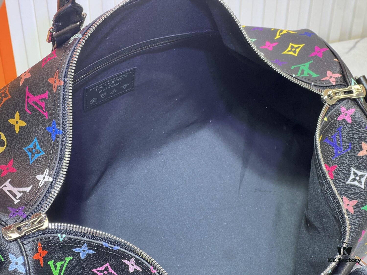 M13742 Multicolor White and Black Travel Bag, LV x TM KEEPALL BANDOULIÈRE 45, New Arrival