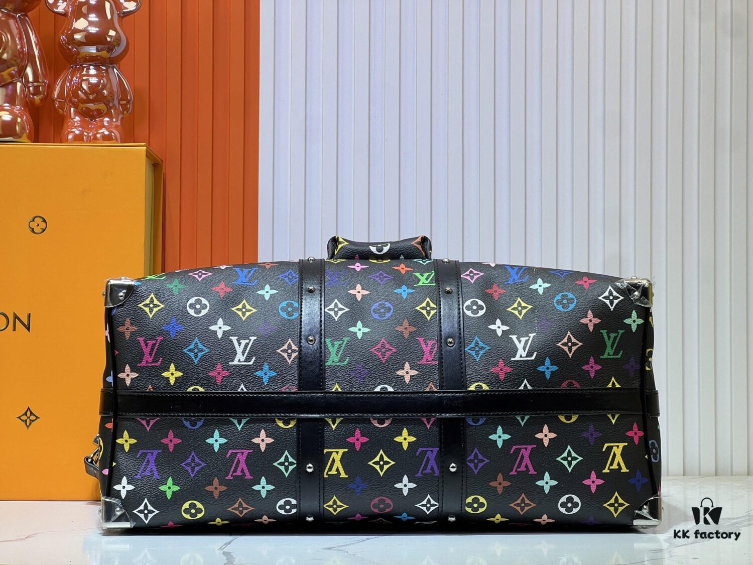 M13742 Multicolor White and Black Travel Bag, LV x TM KEEPALL BANDOULIÈRE 45, New Arrival