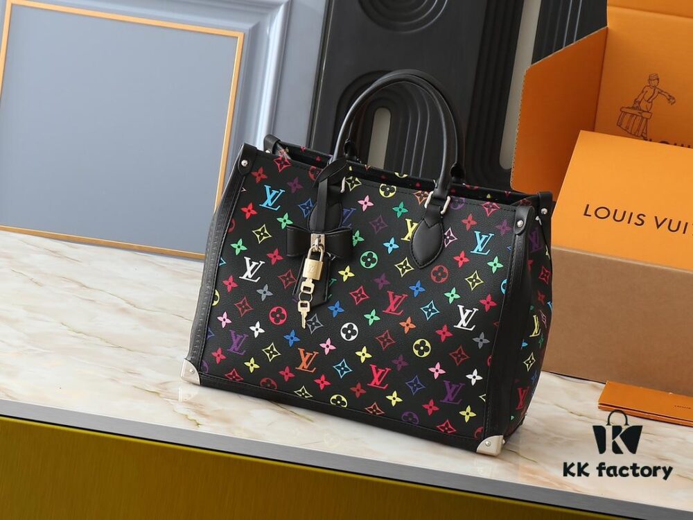 Upgraded Original M13079 Louis Vuitton x Takashi Murakami Re-Edition Series OnTheGo MM Handbag