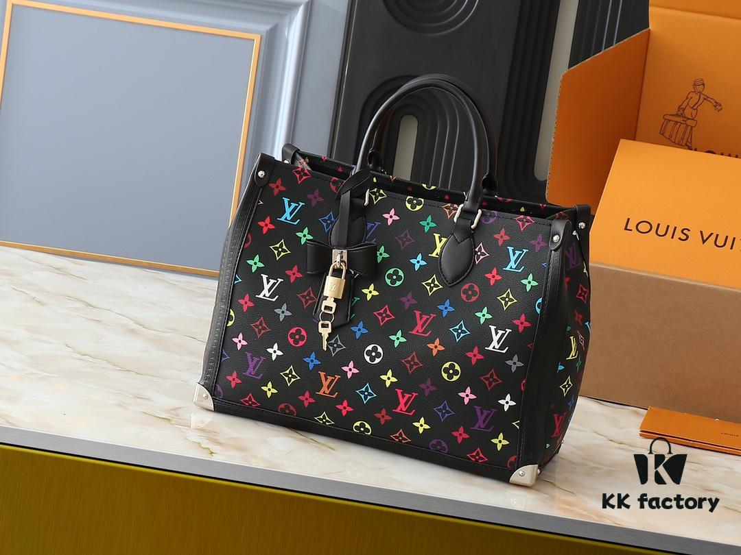 Upgraded Original M13079 Louis Vuitton x Takashi Murakami Re-Edition Series OnTheGo MM Handbag