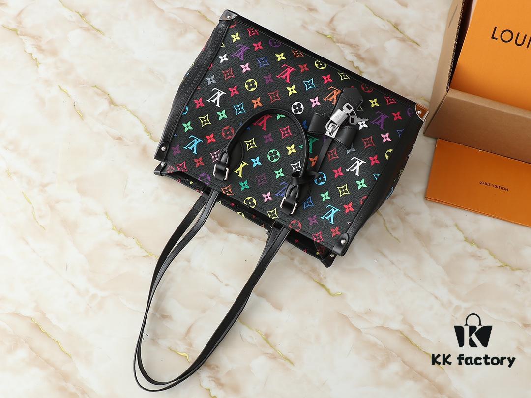 Upgraded Original M13079 Louis Vuitton x Takashi Murakami Re-Edition Series OnTheGo MM Handbag