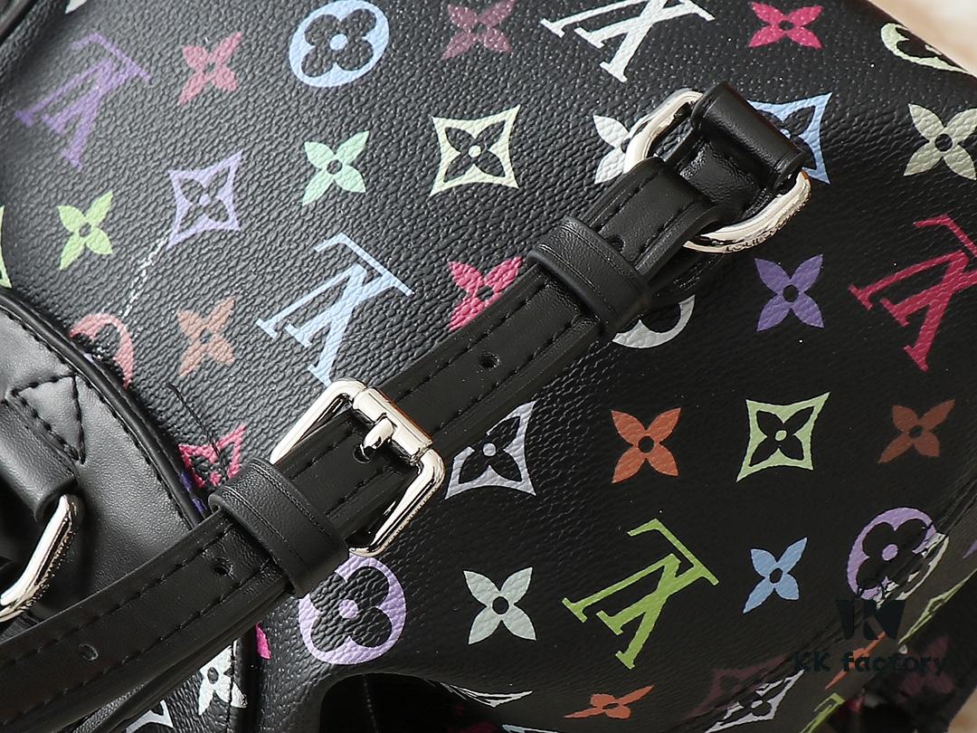 Upgraded Original M13081 M46836 This Venice Backpack Crafted from Coated Canvas with Vivid Hues by Japanese Artist Takashi Murakami Depicting the Monogram Pattern, Showcasing the Playful Spirit of the Louis Vuitton x Takashi Murakami Reissue Collection