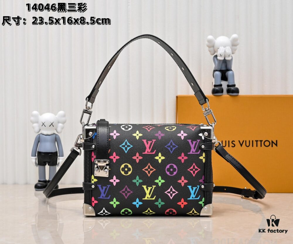 M14046 M46358 Black Tricolor White Tricolor Side Trunk Medium Handbag