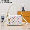 M14046 M46358 Black Tricolor White Tricolor Side Trunk Medium Handbag