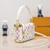 M14046 M46358 Black Tricolor White Tricolor Side Trunk Medium Handbag