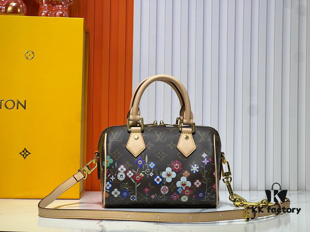 69303917f09edb6de4c4cf2d Speedy Bandoulière 20 Handbag in Monogram Canvas with Cowhide Trim