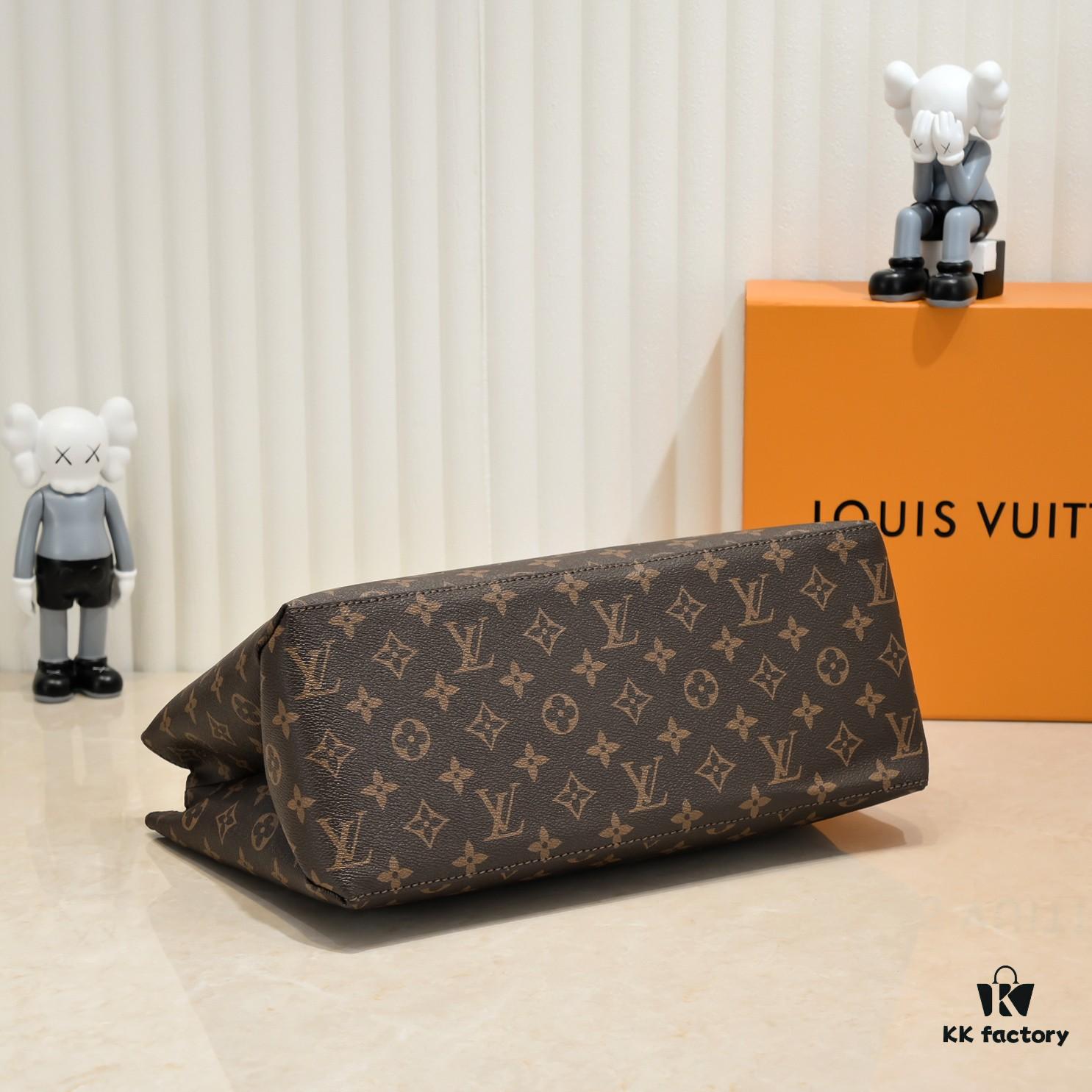 2021 New Large LV New Grand Palais MM Double-Sided Yellow Leather Monogram Fashion Shoulder Handbag