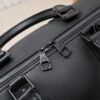 KEEPALL BANDOULIÈRE 50 Travel Bag in Black Grained Leather with Aerogram Design