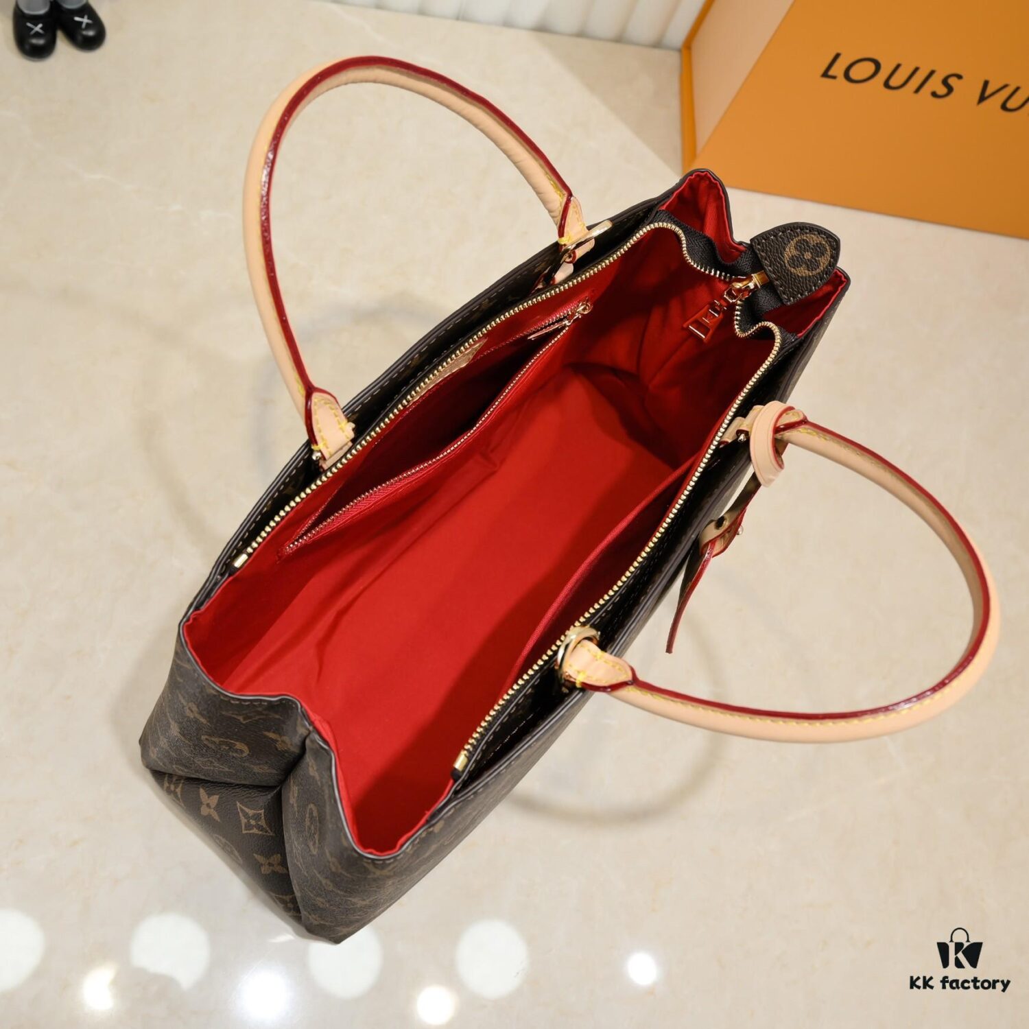 2021 New Large LV New Grand Palais MM Double-Sided Yellow Leather Monogram Fashion Shoulder Handbag